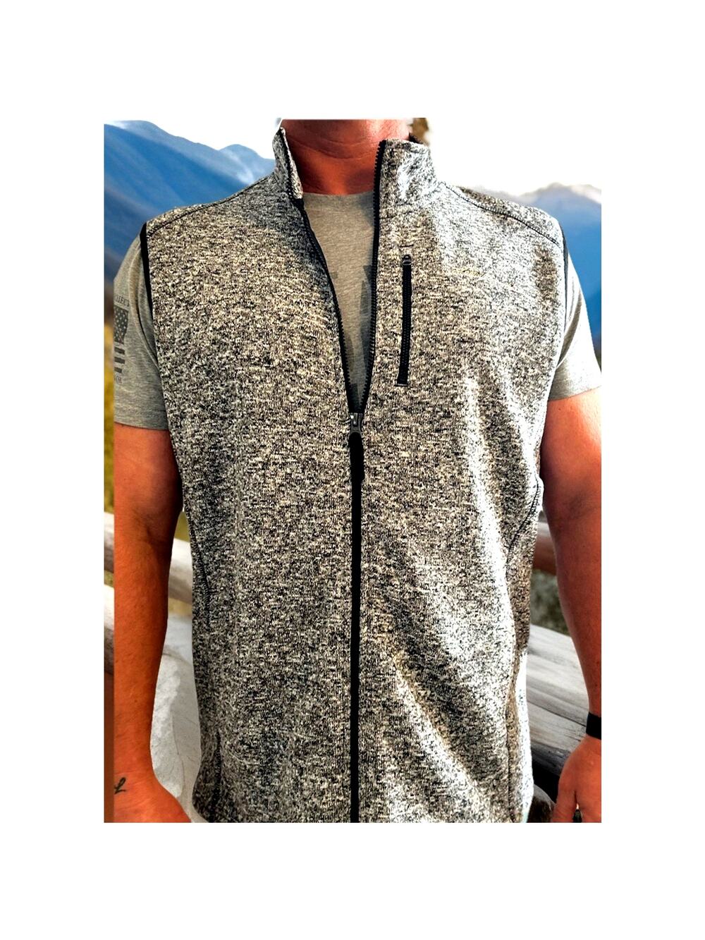 Eddie Bauer Vest XL Grey Zip Up Men's Fleece Sweater Sleeveless Gorpcore Outdoor